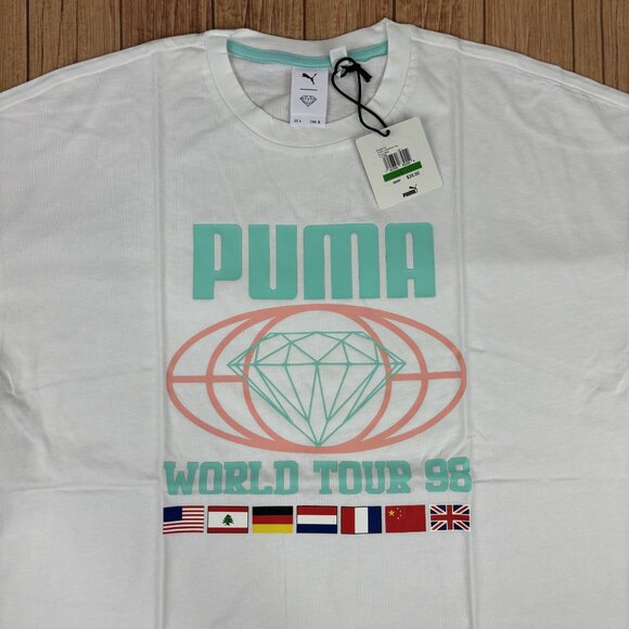 PUMA X DIAMOND  Mens T-Shirt - White - Size L - Picture 9 of 12